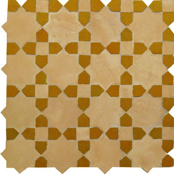 Mosaic House Moroccan tile Tanger C 14-8 Natural, Unglazed, Terracotta Ochre  zellige, mosaic, zellij, field, pattern, glaze, stars, classic 